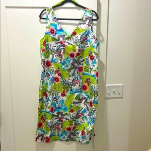 Sag Harbor Green and Pink Floral Dress